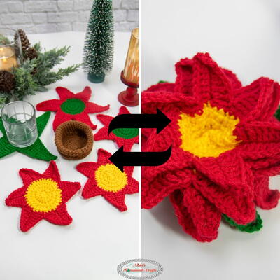 Poinsettia Coaster Set