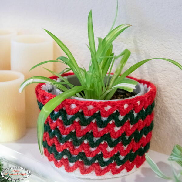 Arrow Stitch Plant Holder