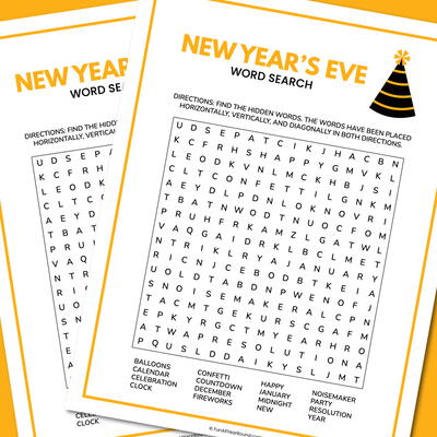 New Year’s Eve Word Search