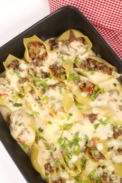 Philly Cheese Steak Stuffed Shells