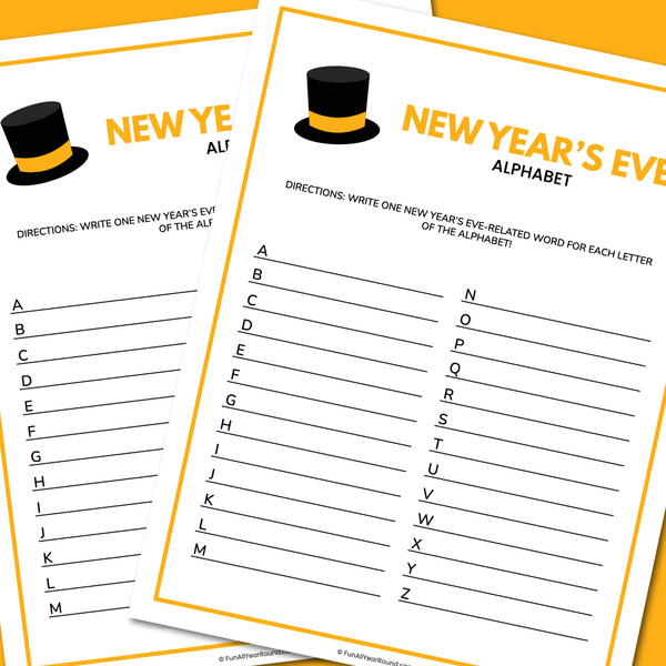 New Year’s Eve Alphabet Game