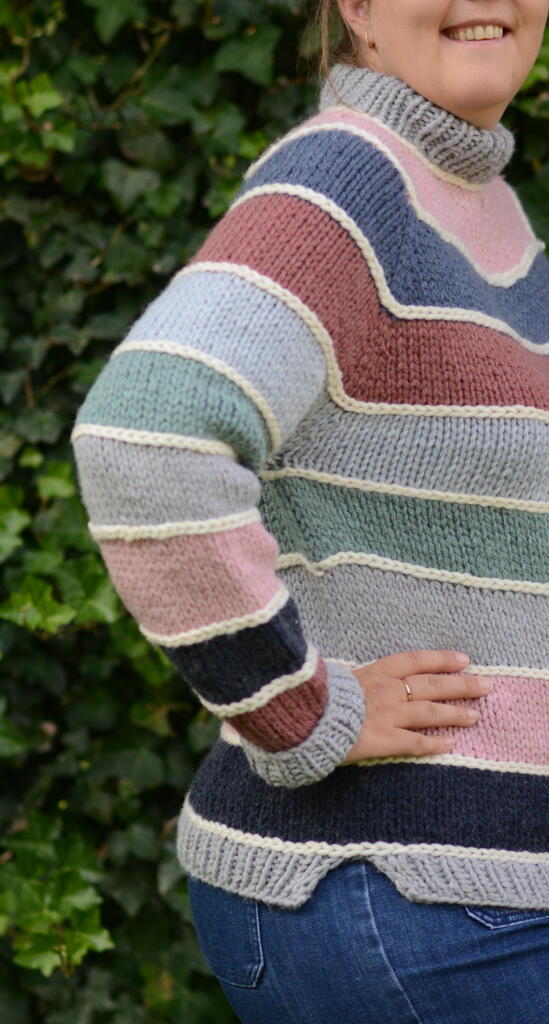 Color Divide Knit Sweater