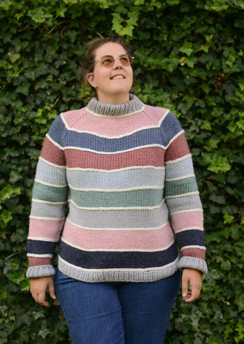 Color Divide Knit Sweater