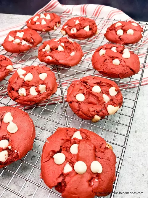 Red Velvet Cake Mix Cookies