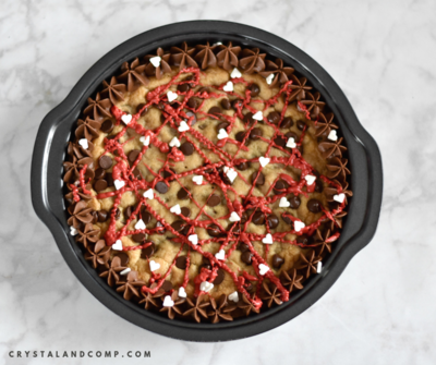 Valentine Chocolate Chip Cookie Cake