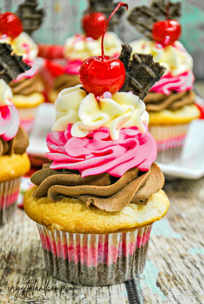 Neapolitan Cupcake 