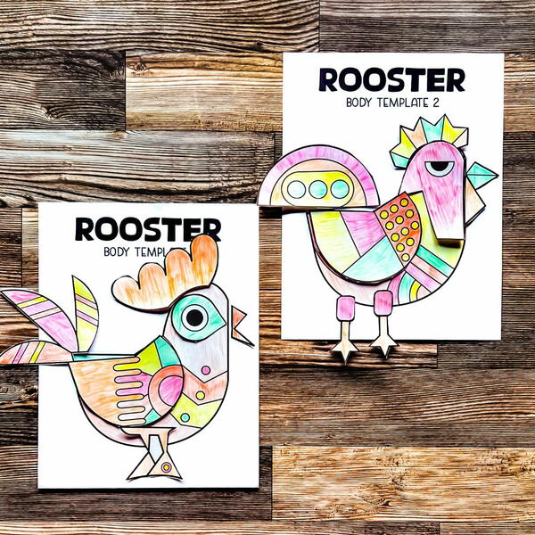 Pablo Picasso Inspired Rooster Art Project