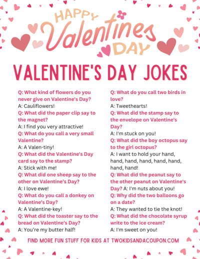 Free Printable Valentine’s Day Jokes | AllFreeKidsCrafts.com