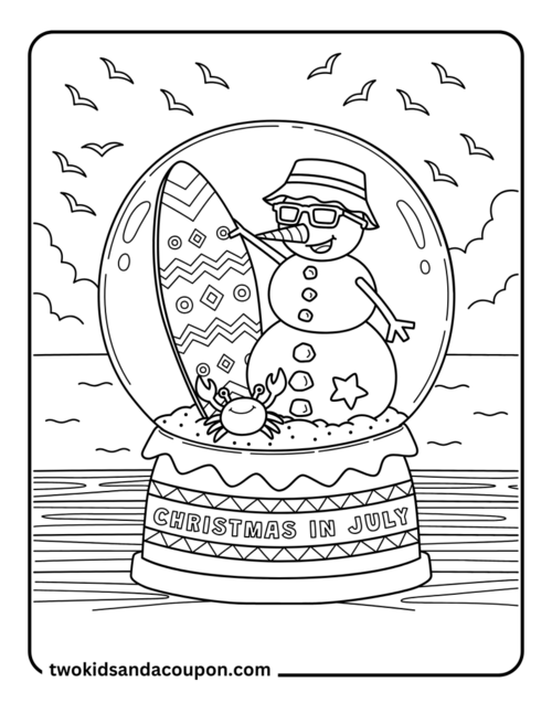 Snow Globe Coloring Pages