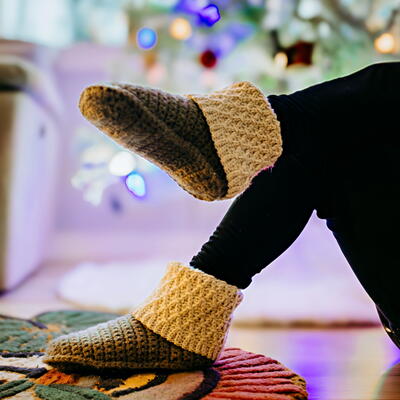 Fireside Crochet Slipper Boots