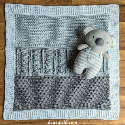 Woven Cables Panel-style Crochet Baby Blanket