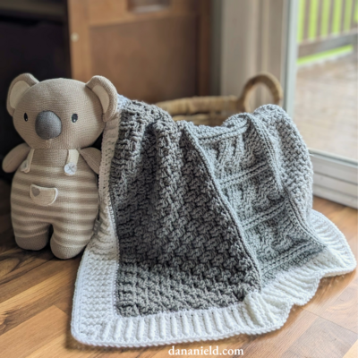 Woven Cables Panel-style Crochet Baby Blanket