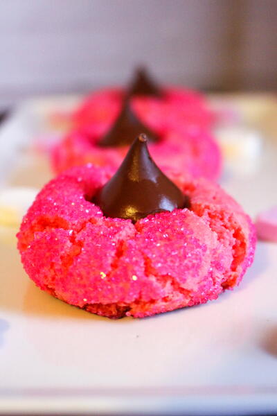 Pink Sparkle Kiss Cookies