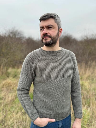 Herringbone Moss Adult Sweater