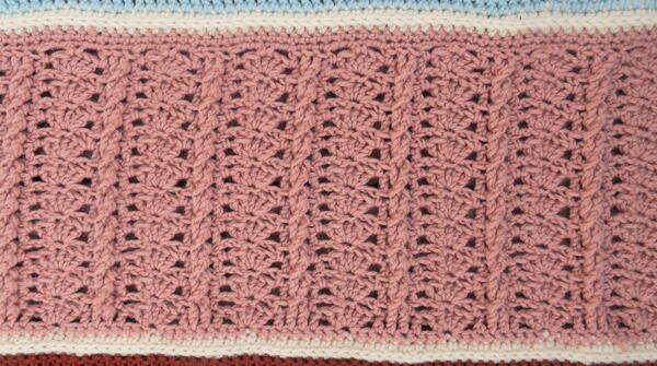 Nautical Shells Crochet Blanket Stripe Pattern