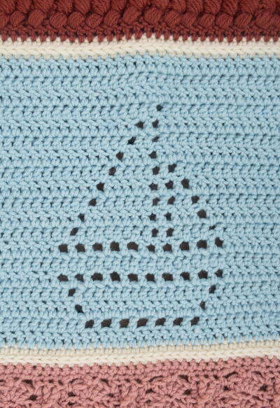 Sailboats Crochet Blanket Section Free Pattern