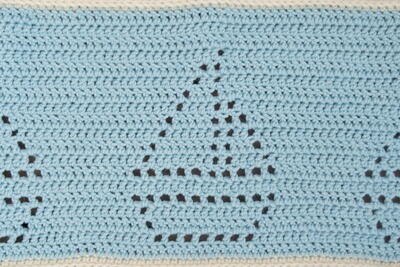 Sailboats Crochet Blanket Section Free Pattern