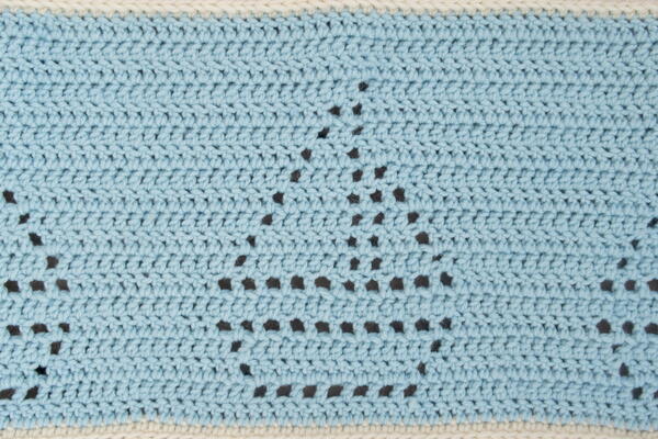 Sailboats Crochet Blanket Section Free Pattern