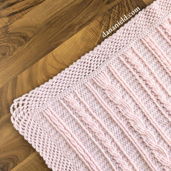 Heirloom Cable Sampler Crochet Baby Blanket