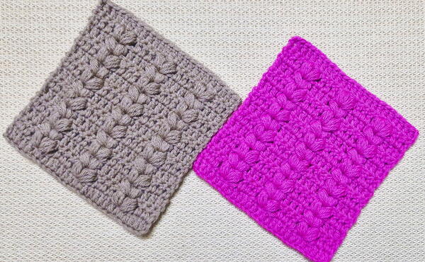 How To Crochet Puff Heart Square Coaster