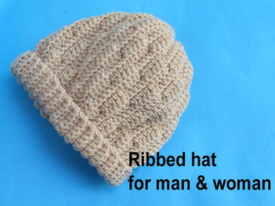 Crochet Vintage Ribbed Beanie Pattern