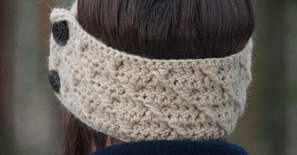 Crochet Headband With Cross Pattern