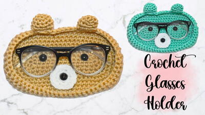 Crochet Bear Glasses Holder