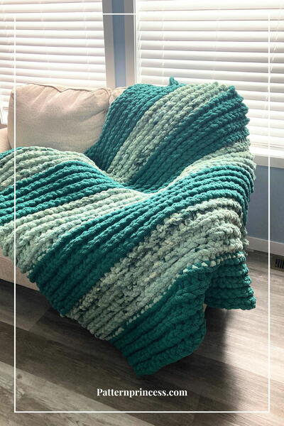 Log Cabin Easy Throw Blanket Jumbo Yarn Crochet Pattern