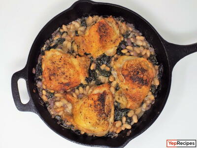 Cast-iron Braised Chicken Thighs And White Beans