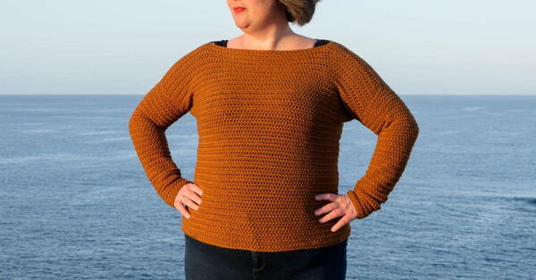 Crochet Boat Neck Sweater Pattern