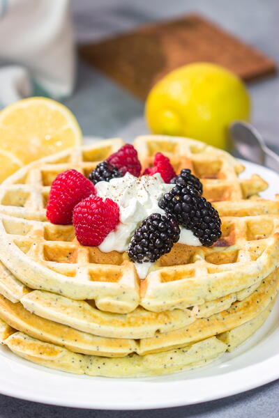 Lemon Poppy Seed Waffles