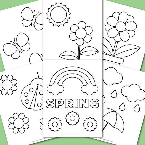 Easy Spring Colour In Printable Bold And Easy Spring Coloring Pages | DIYIdeaCenter.com