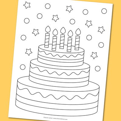 Printable Birthday Cake Coloring Page