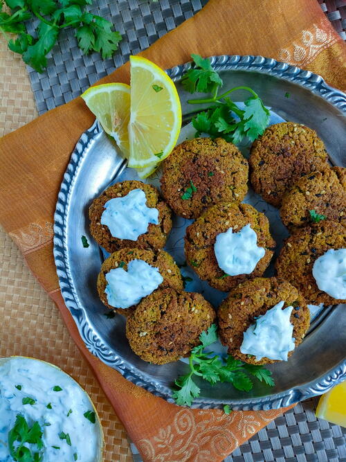 Crispy Baked Falafel Kebabs With Turmeric