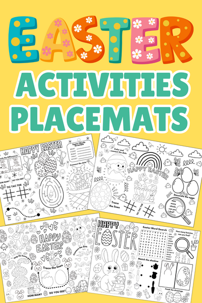 4 Printable Easter Activities Placemats