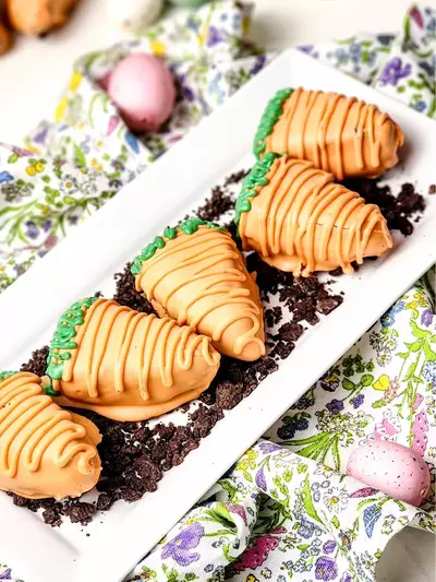 Easter Carrot Shaped Brownies