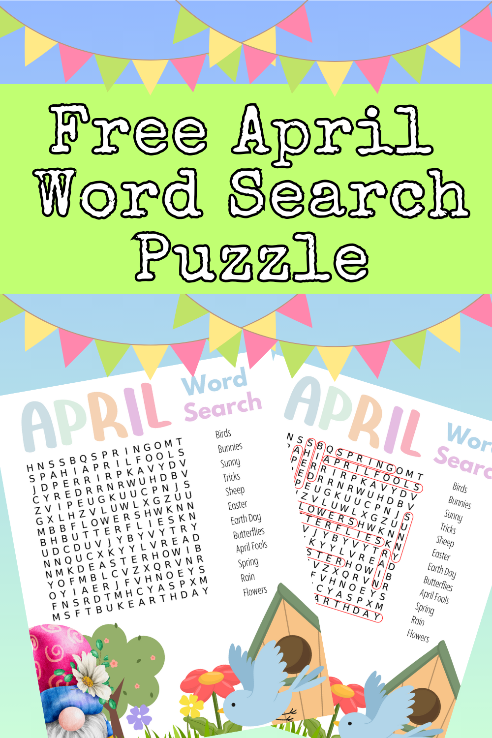 Free Printable April Word Search Puzzle CheapThriftyLiving com