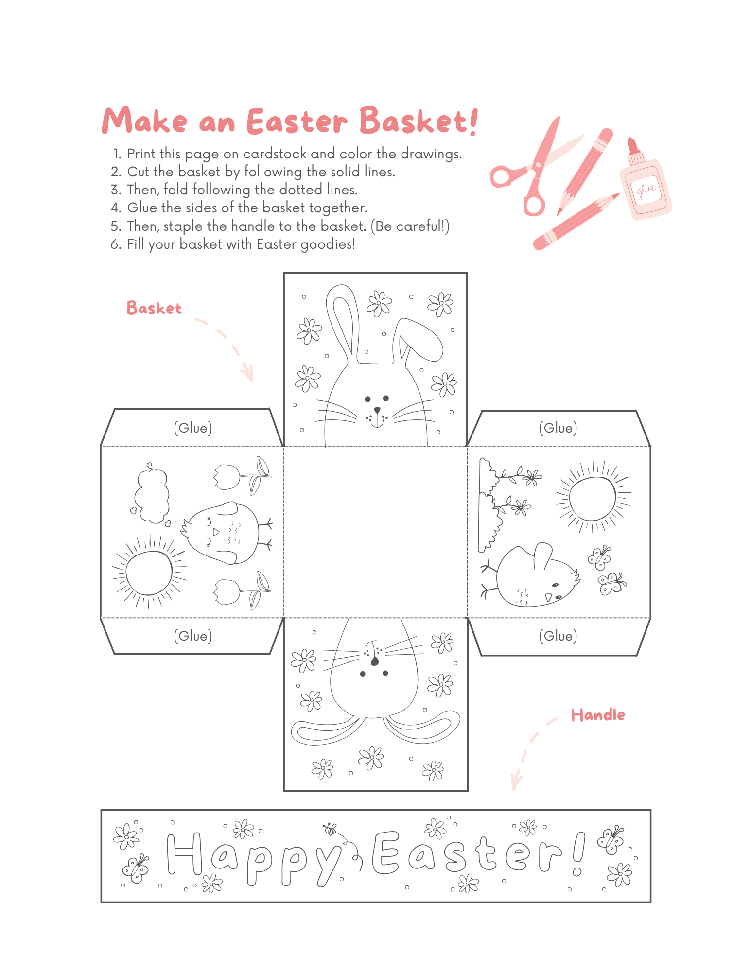 Easter Basket Worksheet | FaveCrafts.com