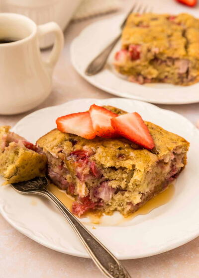 Strawberry Banana Pancake Casserole
