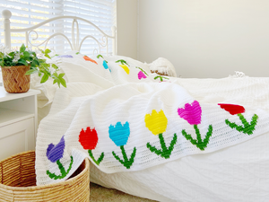 Tulip Garden Flower Blanket
