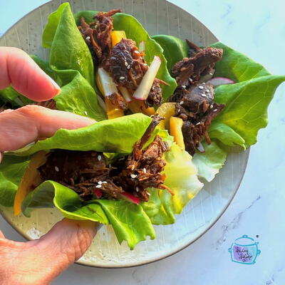 Slow Cooker Beef Lettuce Wraps