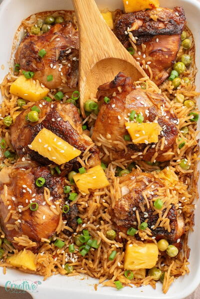 Teriyaki Chicken Thighs With Pineapple Rice