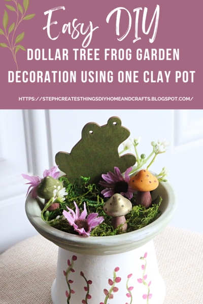 Easy Dollar Tree Frog Garden Decoration Using One Clay Pot