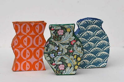 Flat Paper Mache Vases