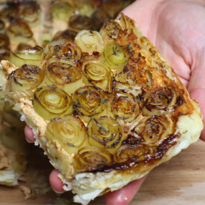 Upside Down Caramelized Leek Tart