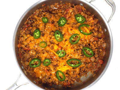Mexican Ground Beef And Rice Skillet