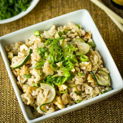 Zucchini Fried Rice With Walnuts