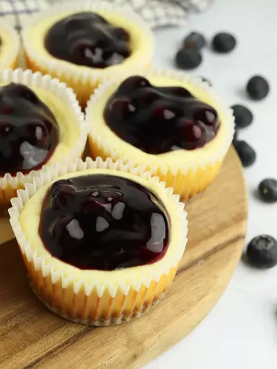 Mini Blueberry Cheesecakes