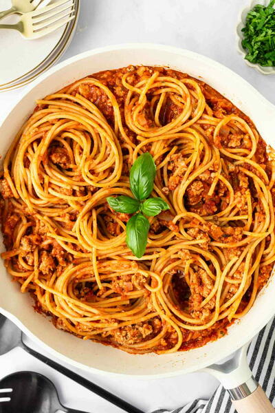 Ground Turkey With Spaghetti