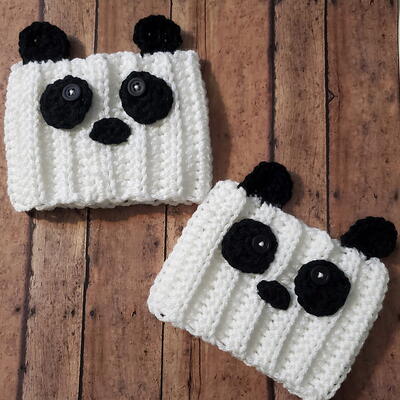 Peek A Boo Panda Boot Cuffs